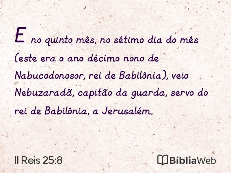 II Reis 25:8 em imagem para compartilhar