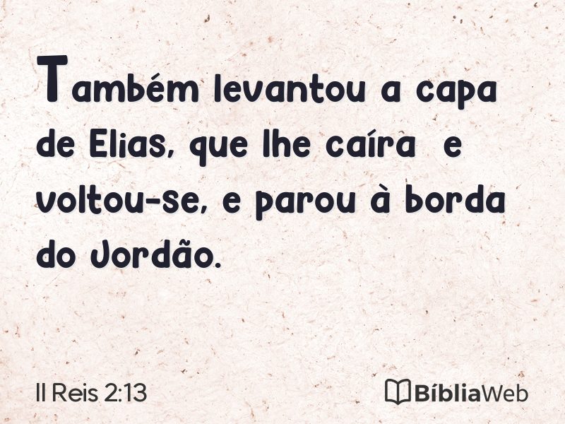 II Reis 2:13 em imagem para compartilhar