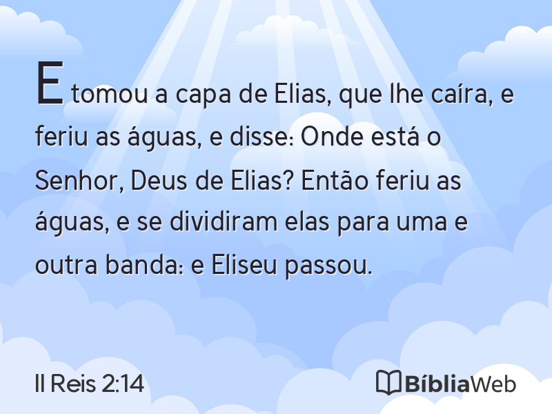 II Reis 2:14 em imagem para compartilhar