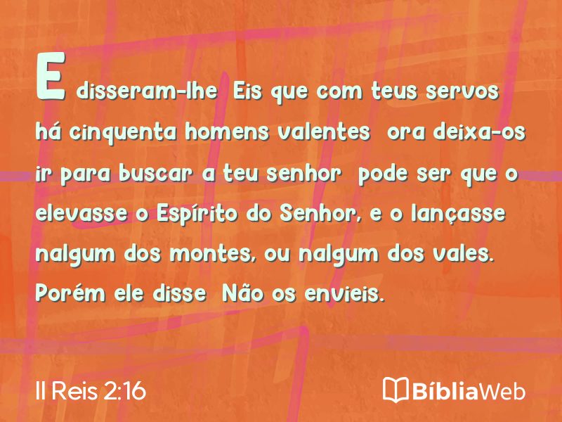 II Reis 2:16 em imagem para compartilhar