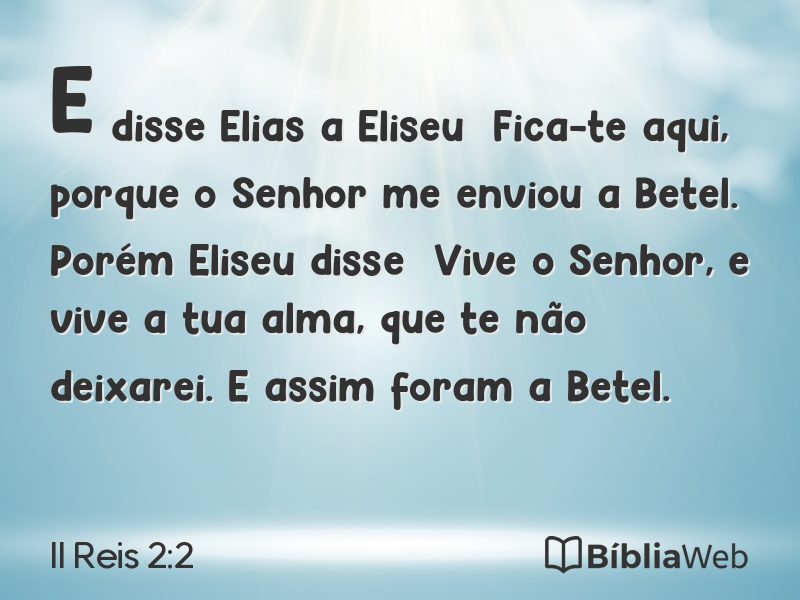 II Reis 2:2 em imagem para compartilhar