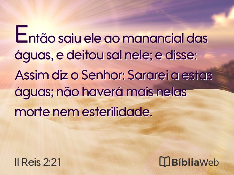 II Reis 2:21 em imagem para compartilhar