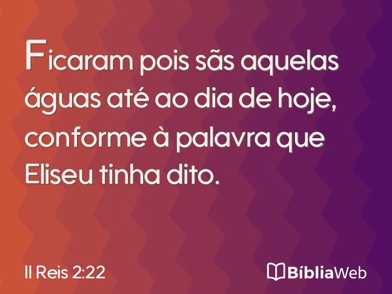 II Reis 2:22 em imagem para compartilhar