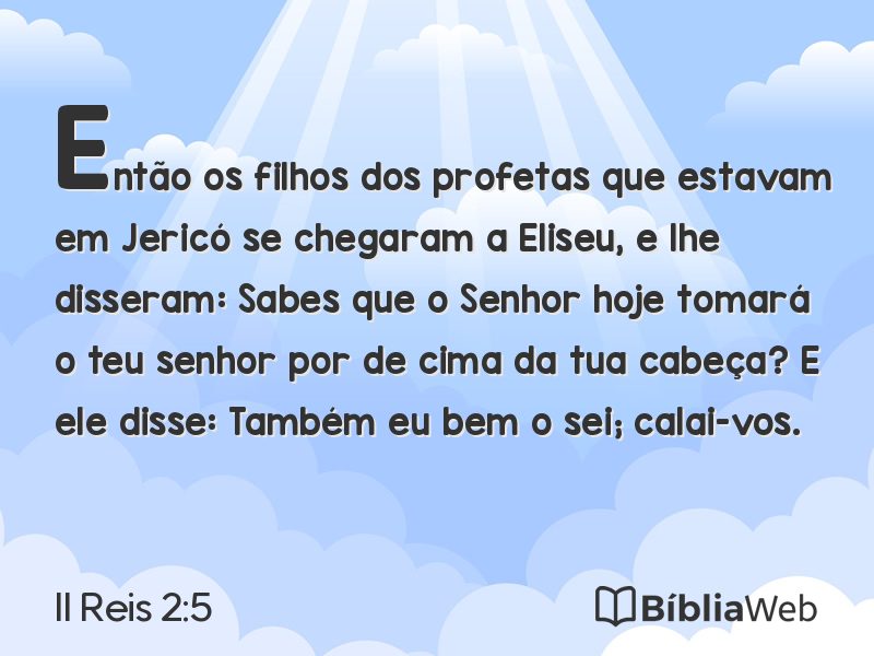 II Reis 2:5 em imagem para compartilhar