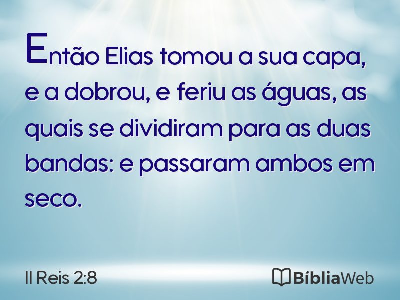 II Reis 2:8 em imagem para compartilhar