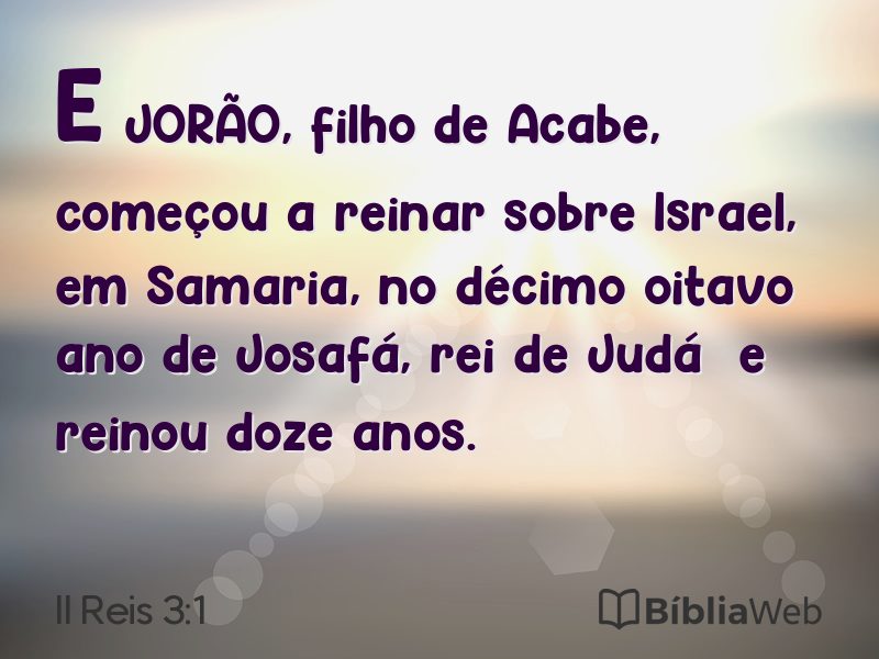 II Reis 3:1 em imagem para compartilhar