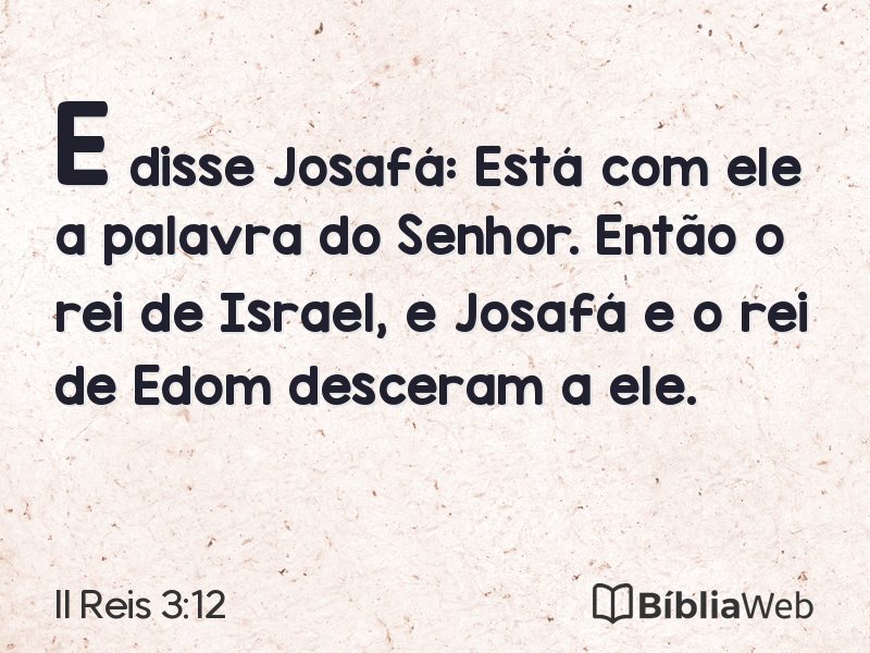 II Reis 3:12 em imagem para compartilhar