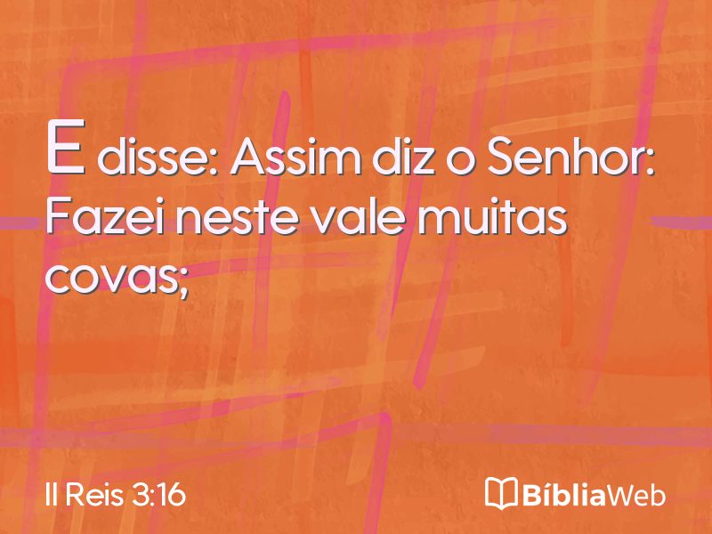 II Reis 3:16 em imagem para compartilhar