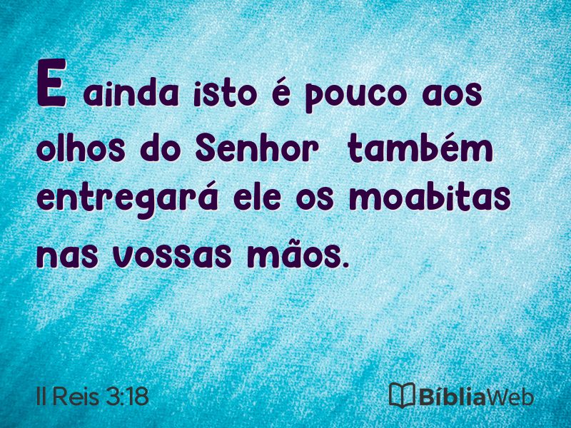 II Reis 3:18 em imagem para compartilhar