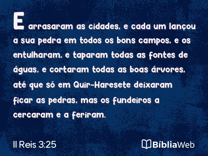 II Reis 3:25 em imagem para compartilhar
