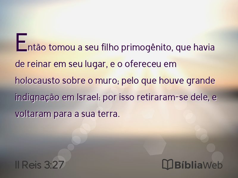 II Reis 3:27 em imagem para compartilhar