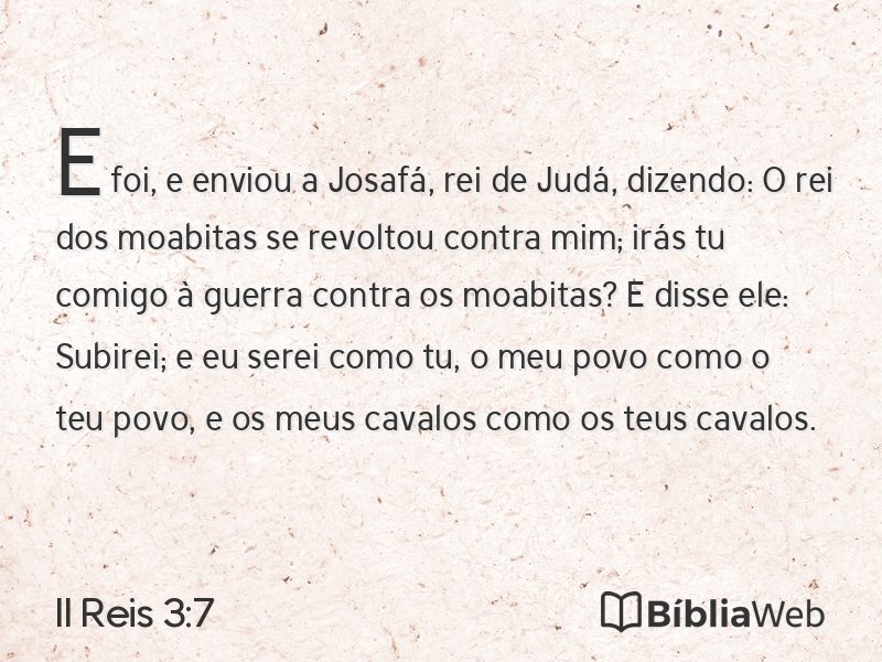 II Reis 3:7 em imagem para compartilhar