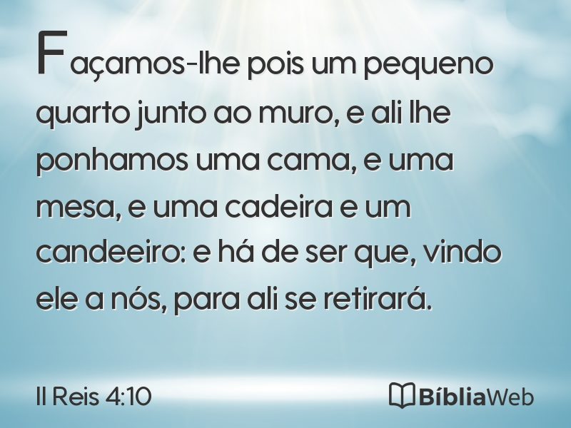 II Reis 4:10 em imagem para compartilhar