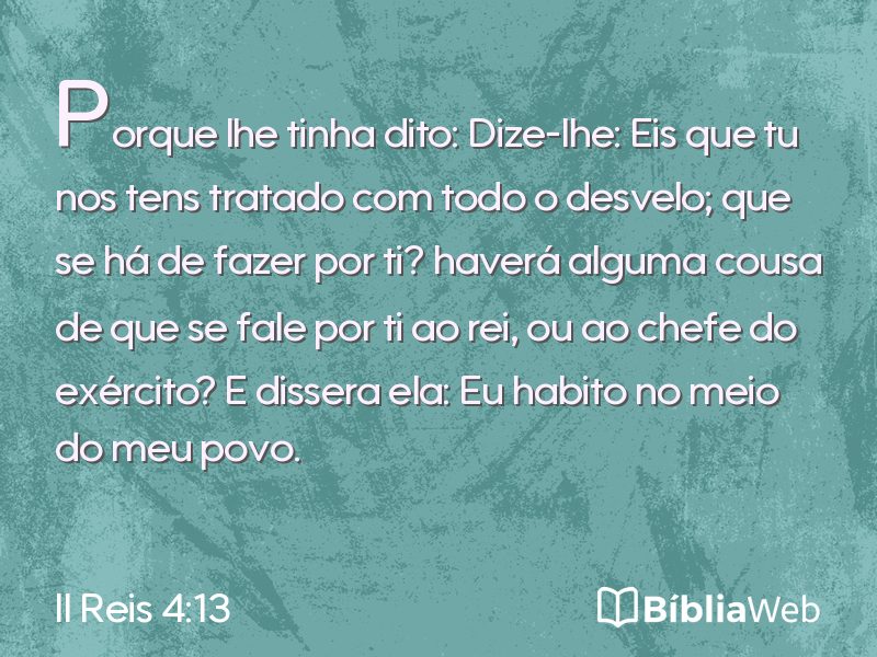 II Reis 4:13 em imagem para compartilhar