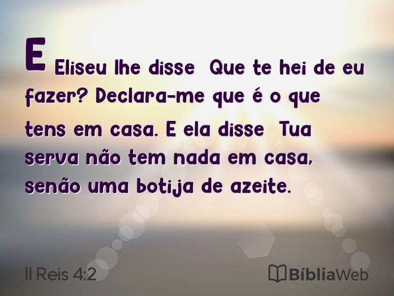 II Reis 4:2 em imagem para compartilhar