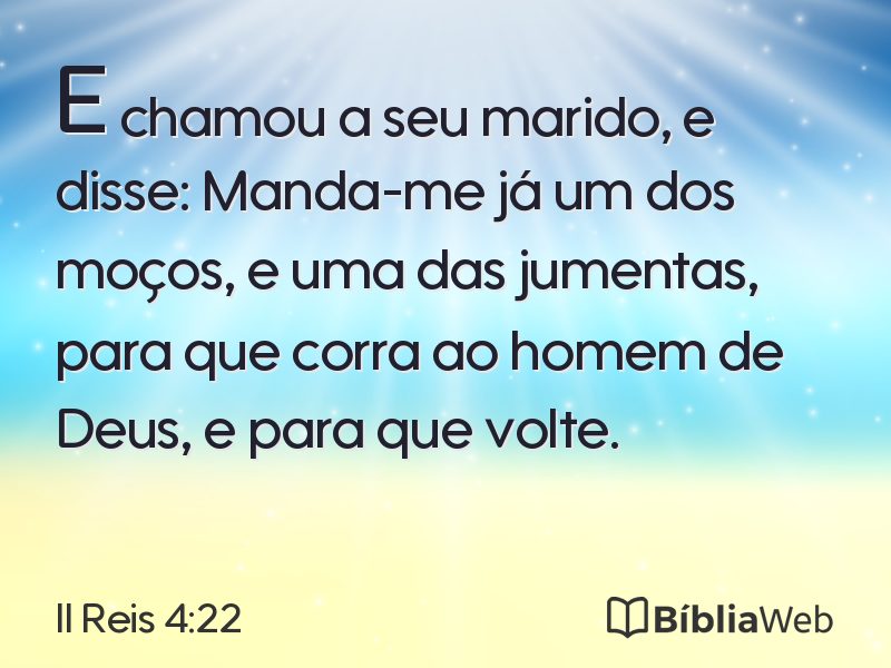 II Reis 4:22 em imagem para compartilhar