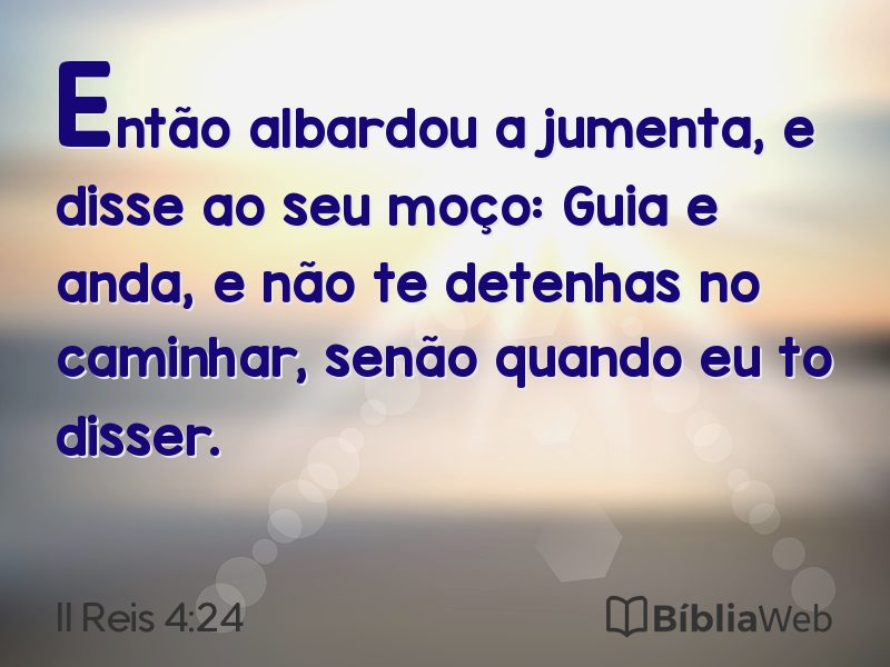 II Reis 4:24 em imagem para compartilhar