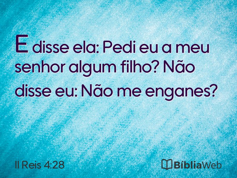 II Reis 4:28 em imagem para compartilhar