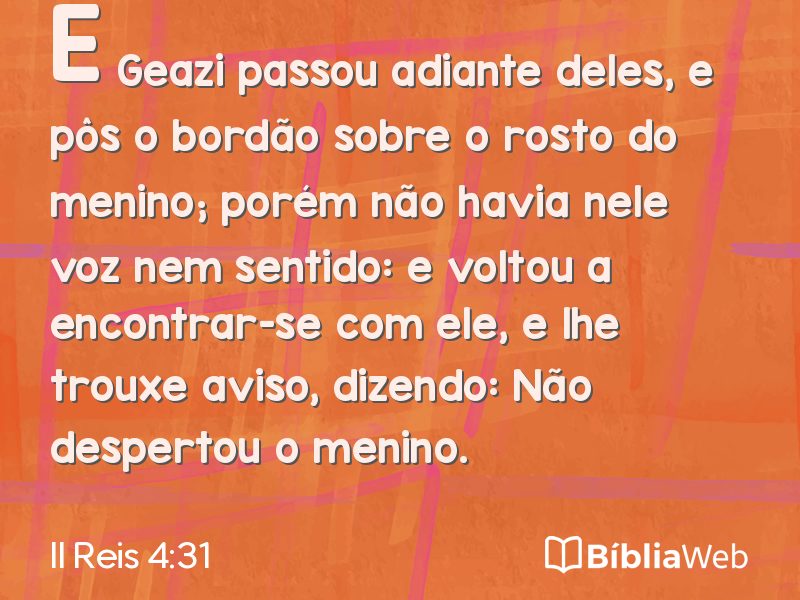 II Reis 4:31 em imagem para compartilhar