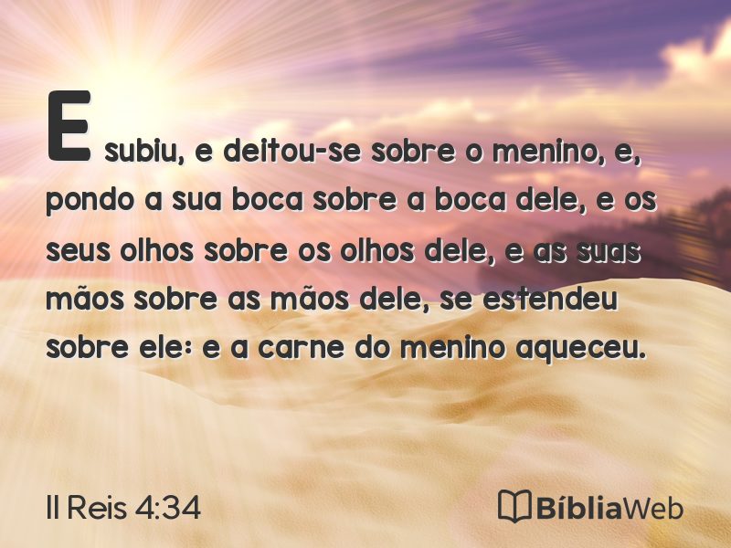 II Reis 4:34 em imagem para compartilhar