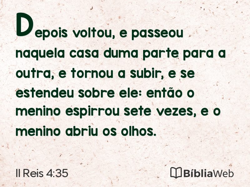 II Reis 4:35 em imagem para compartilhar