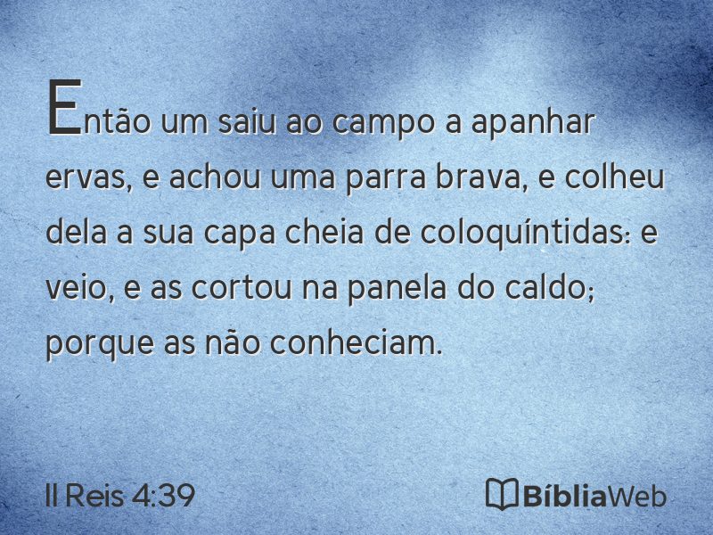 II Reis 4:39 em imagem para compartilhar
