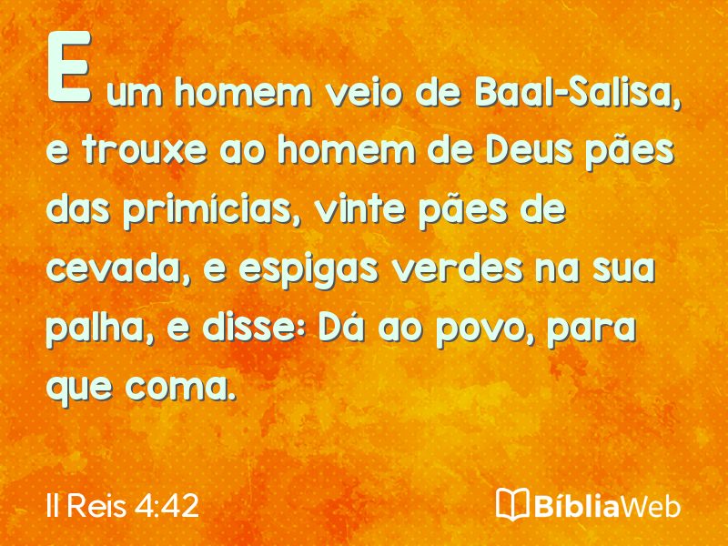 II Reis 4:42 em imagem para compartilhar