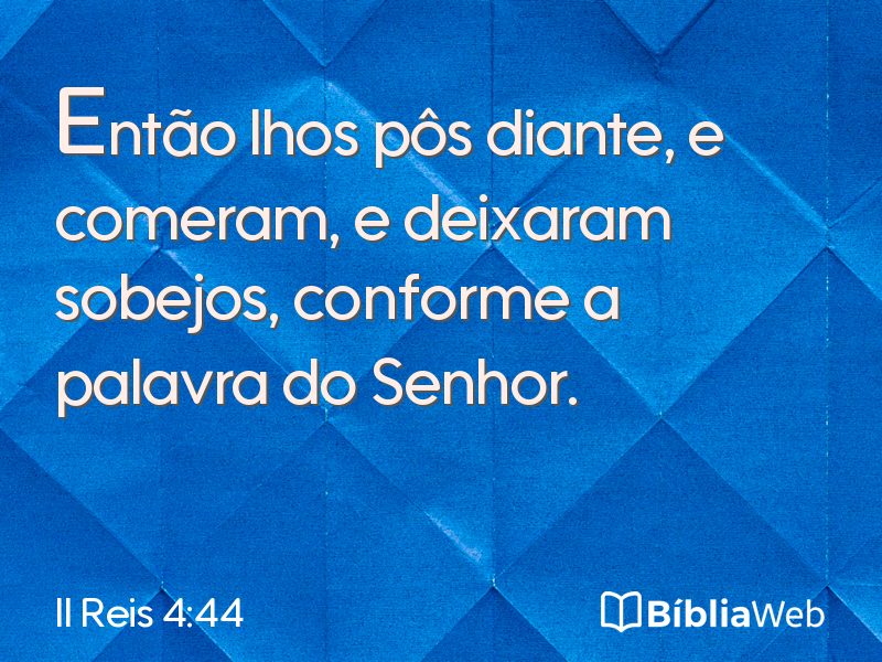 II Reis 4:44 em imagem para compartilhar