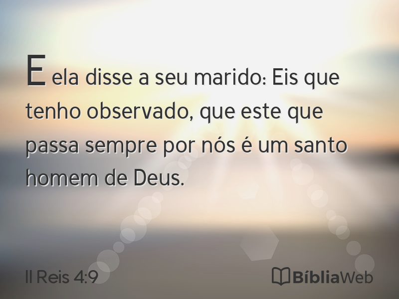 II Reis 4:9 em imagem para compartilhar