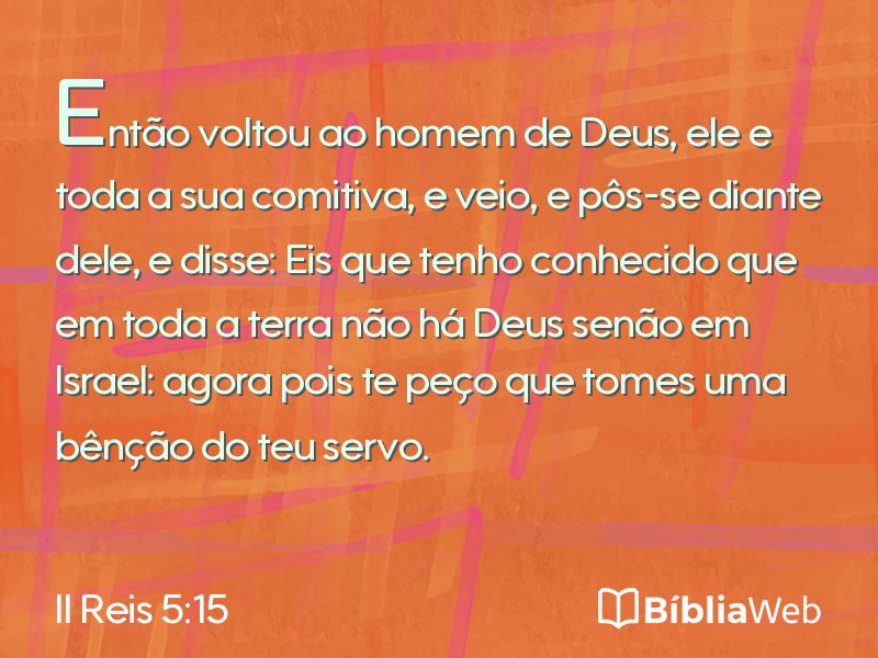 II Reis 5:15 em imagem para compartilhar