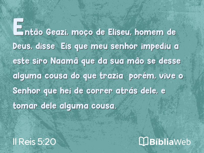 II Reis 5:20 em imagem para compartilhar
