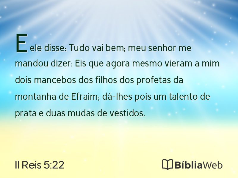 II Reis 5:22 em imagem para compartilhar
