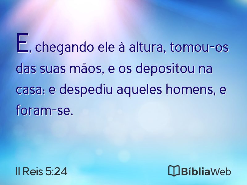 II Reis 5:24 em imagem para compartilhar