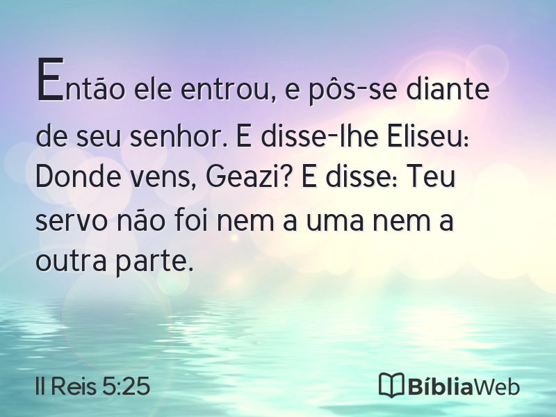 II Reis 5:25 em imagem para compartilhar