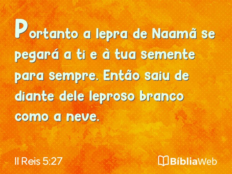 II Reis 5:27 em imagem para compartilhar