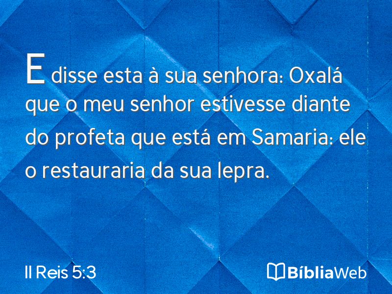 II Reis 5:3 em imagem para compartilhar