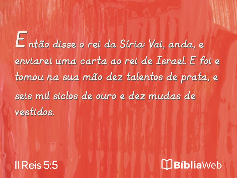 II Reis 5:5 em imagem para compartilhar