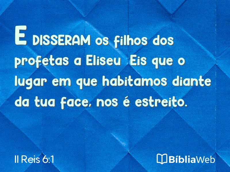 II Reis 6:1 em imagem para compartilhar