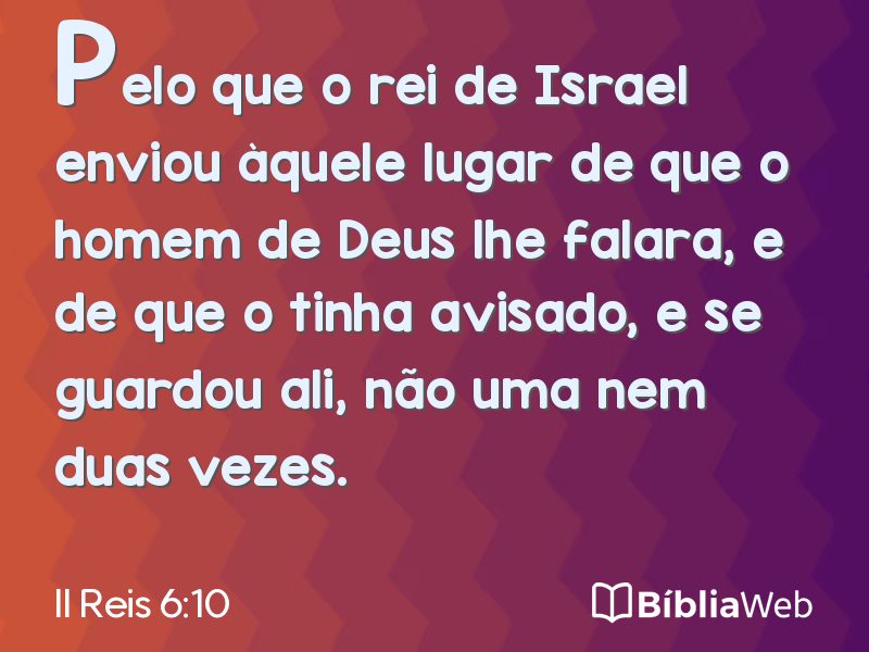 II Reis 6:10 em imagem para compartilhar