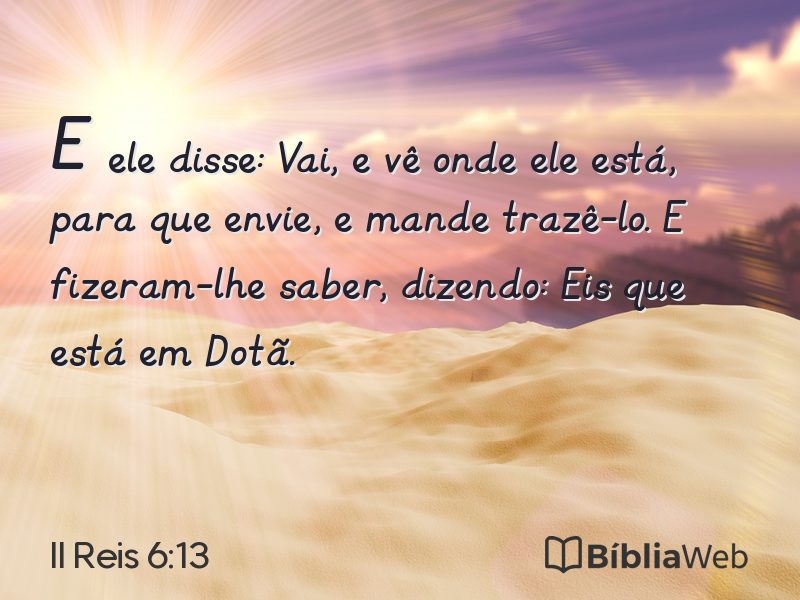 II Reis 6:13 em imagem para compartilhar