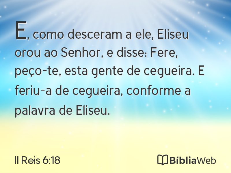 II Reis 6:18 em imagem para compartilhar