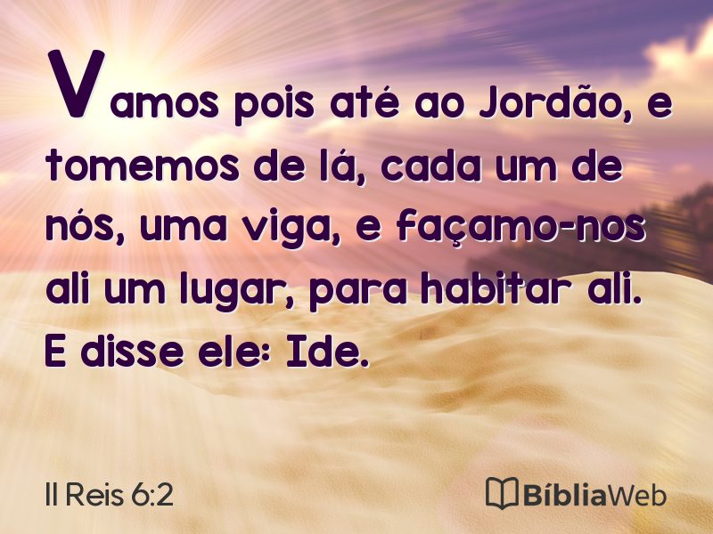 II Reis 6:2 em imagem para compartilhar