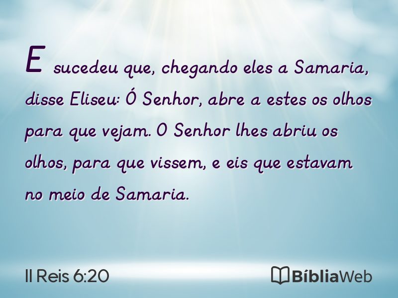 II Reis 6:20 em imagem para compartilhar