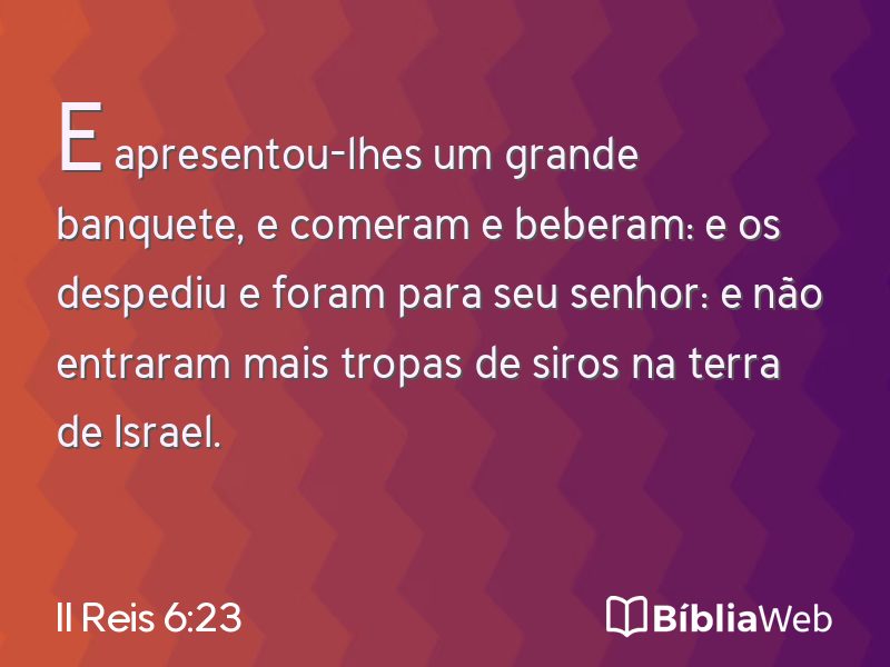 II Reis 6:23 em imagem para compartilhar