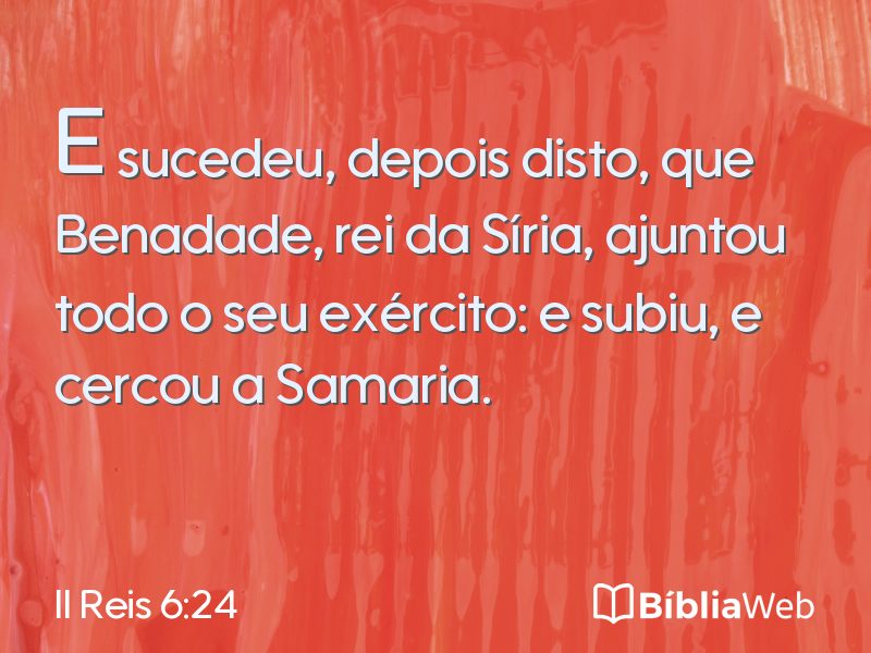 II Reis 6:24 em imagem para compartilhar