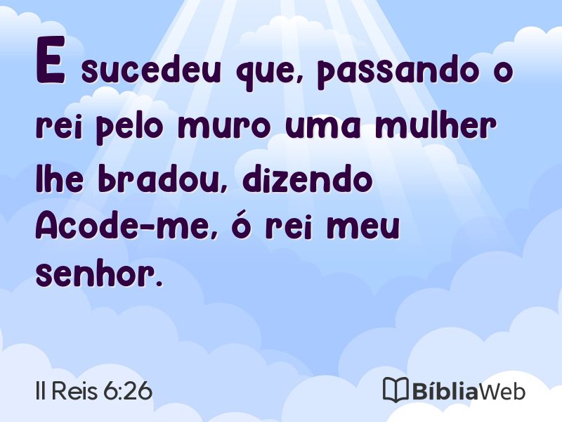 II Reis 6:26 em imagem para compartilhar