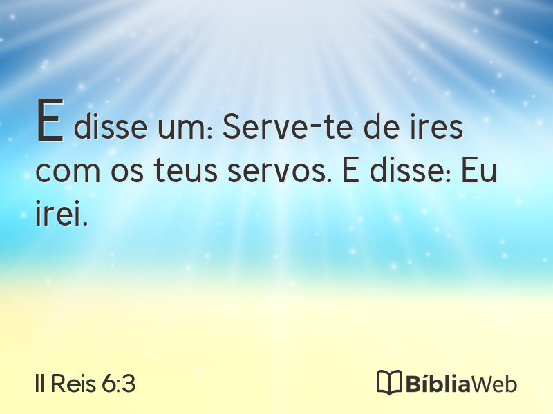 II Reis 6:3 em imagem para compartilhar