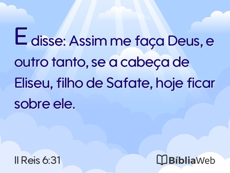 II Reis 6:31 em imagem para compartilhar