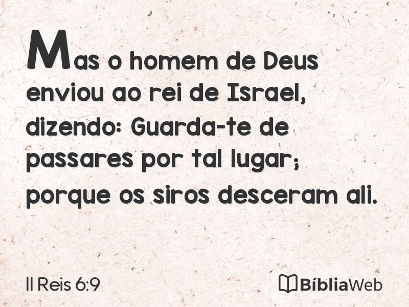 II Reis 6:9 em imagem para compartilhar