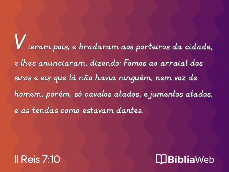 II Reis 7:10 em imagem para compartilhar
